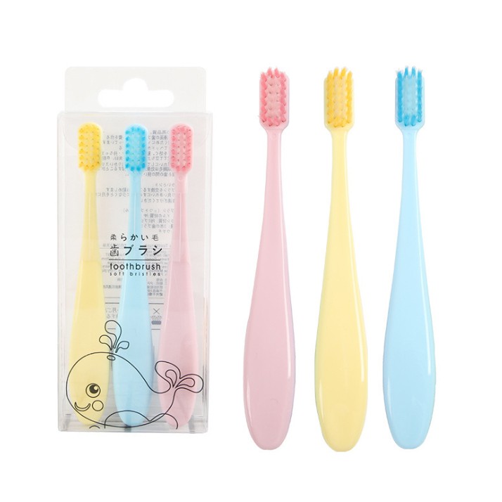 Combo 3 bàn chải đánh răng trẻ em lông mềm ToothBrush Soft Bristies Nhật Bản