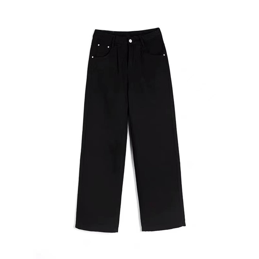 Quần Jeans Đen Dài Ống Rộng Thời Trang Nam Tính