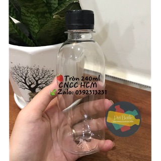 20 Chai Nhựa Pet Tròn 240ml Hoặc Vuông 250ml Nắp Đen