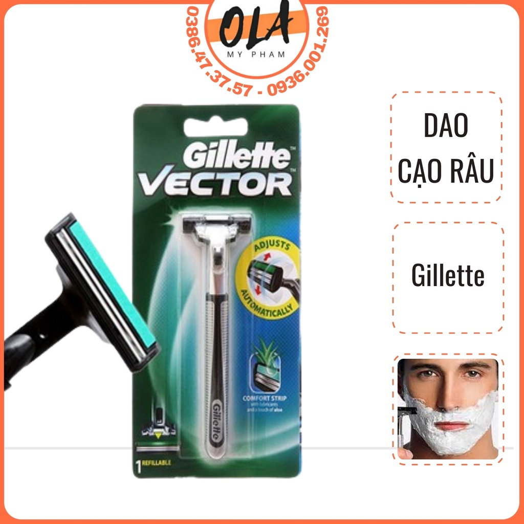 Bàn Dao Cạo Râu Gillette Vector Lỡi Kép Hàng Nội Địa Nhật Bản - mỹ phẩm ola