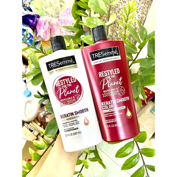 USA 700ML ĐỎ - DẦU GỘI DẦU GỘI TRESEMME MỸ KERATIN SMOOTH WITH MARULA OIL 700ML