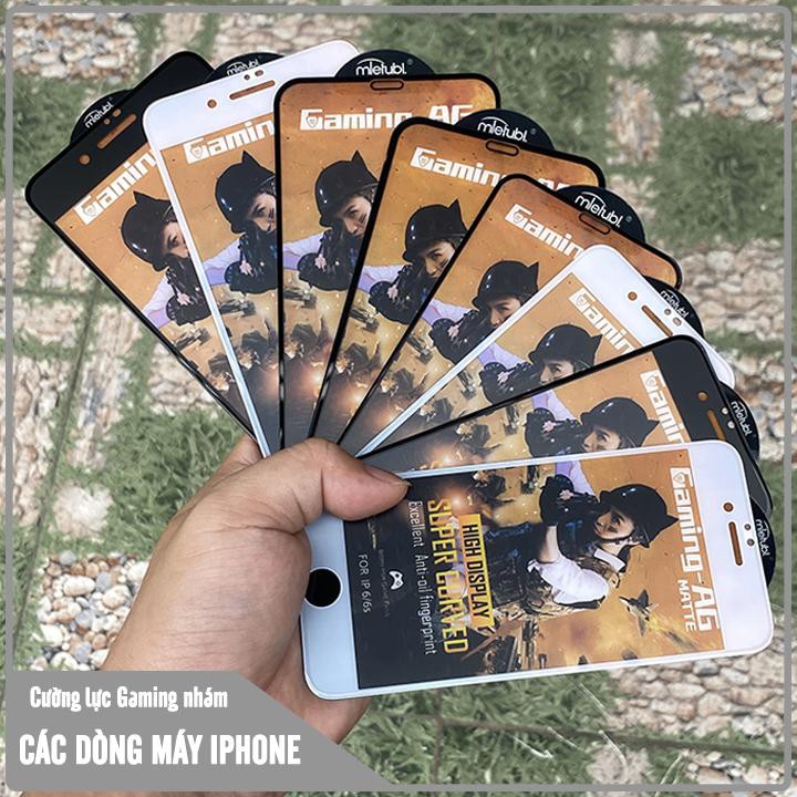 Kính cường lực Full màn hình các dòng iPhone - 11D Gaming Nhám chống vân tay 7+/8+/iP7/iP8/iP6/iP6S/