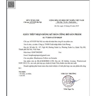 Sữa blackmore số 1,2,3 ( date 9/2022)