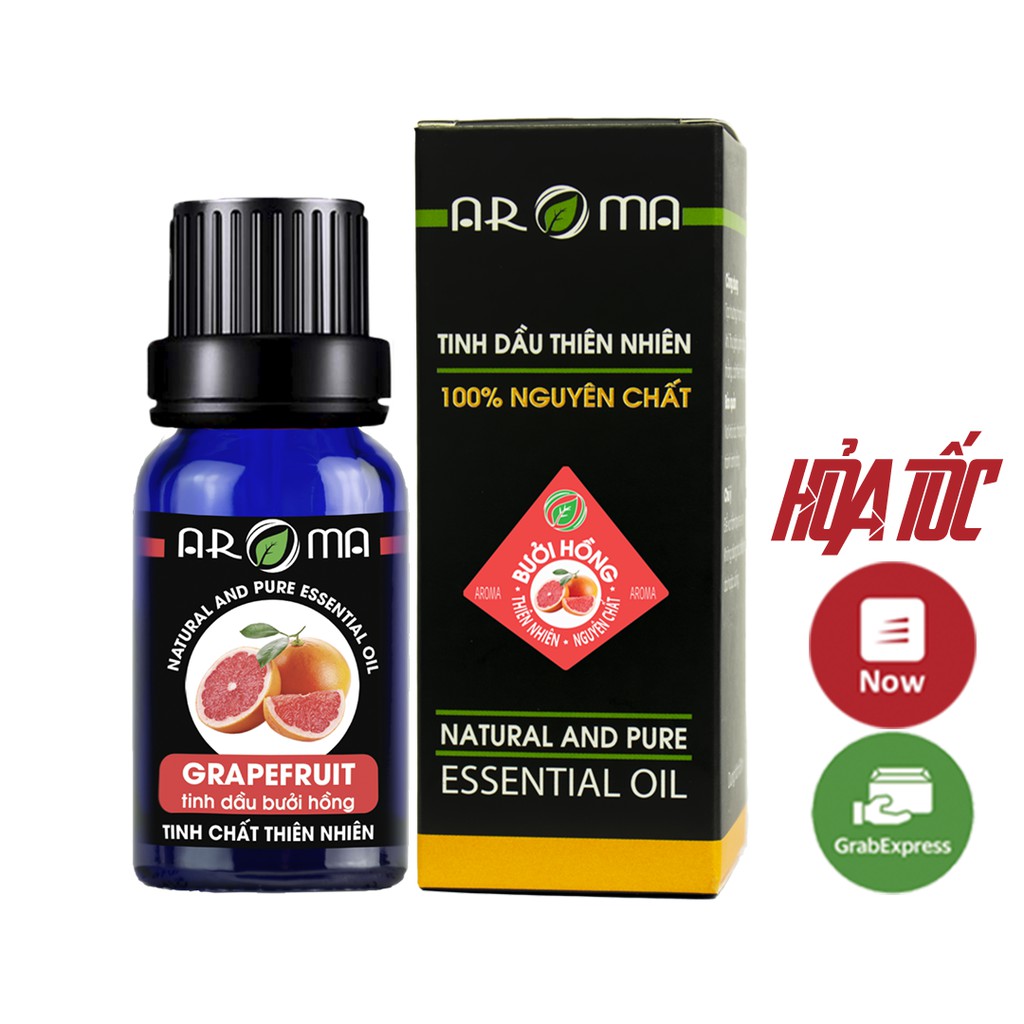 Tinh dầu Bưởi hồng Grapefruit AROMA, tinh dầu thơm phòng, thư giãn, thiên nhiên, nguyên chất