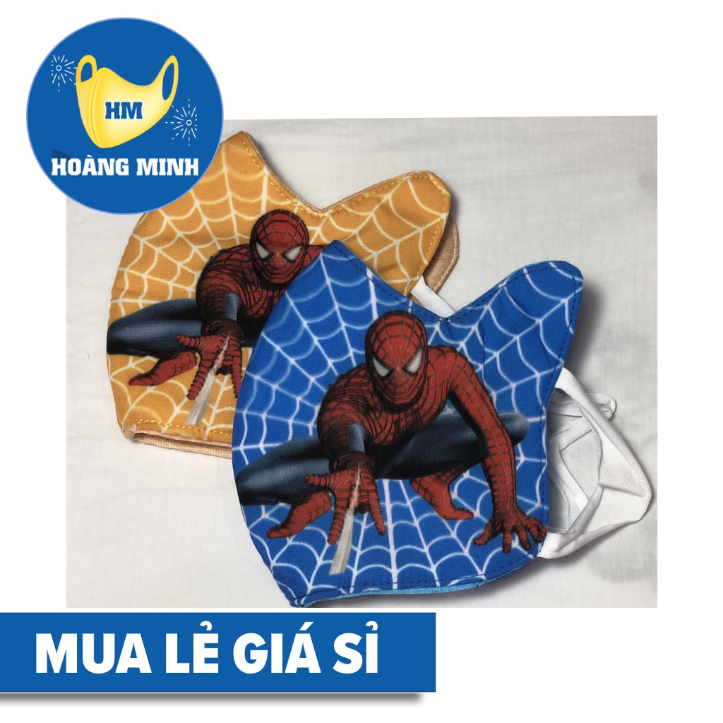 [MÃ KHAUHOMI GIẢM 20%] Khẩu Trang Vải Cao Cấp - Spider Men 8-11 tuổi - Vải in dày dặn | BigBuy360 - bigbuy360.vn