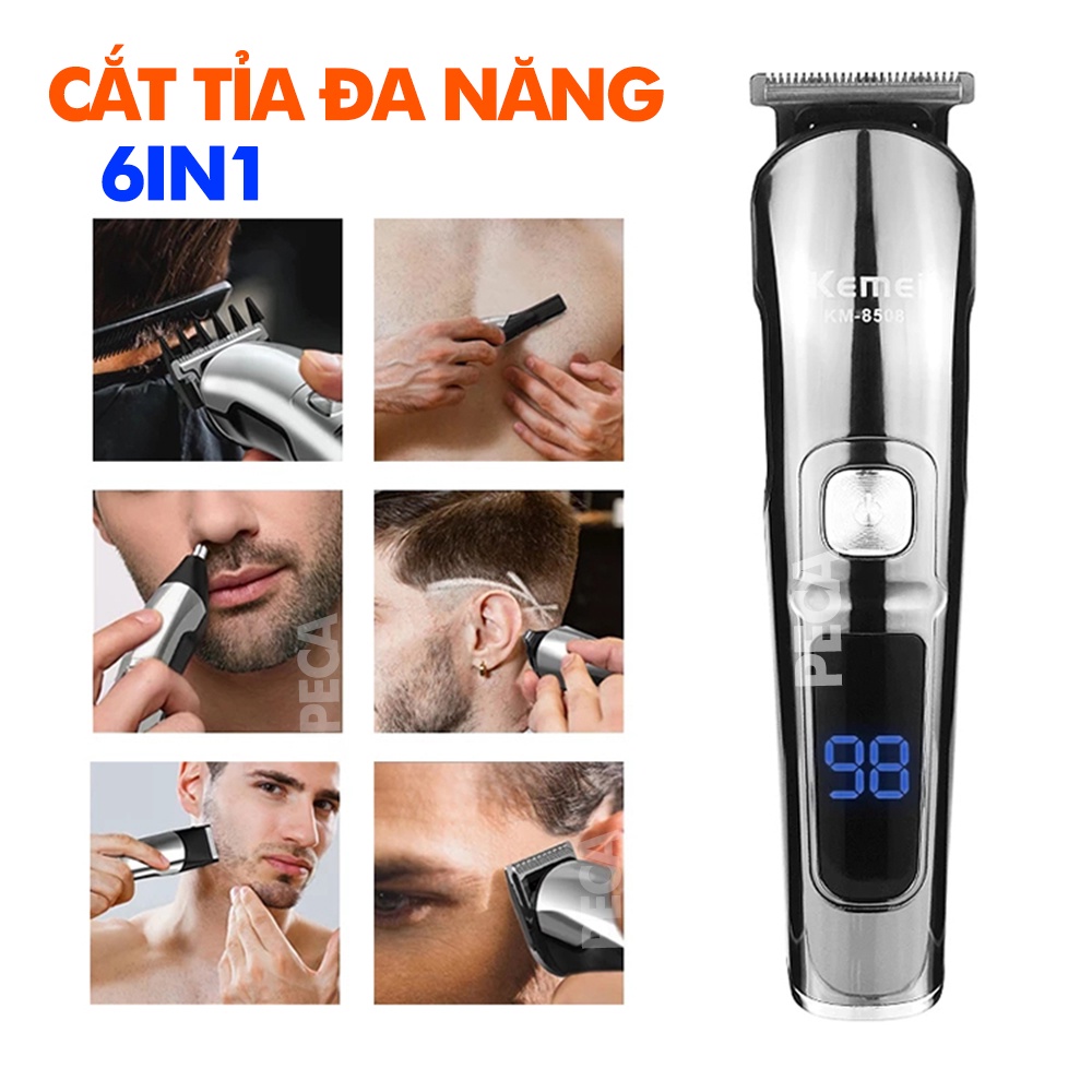 Tông đơ cắt tóc đa năng 11in1 Kemei KM-8508 không dây 2 tốc độ cắt có thể cắt tóc, cạo râu, tỉa lông mũi,..