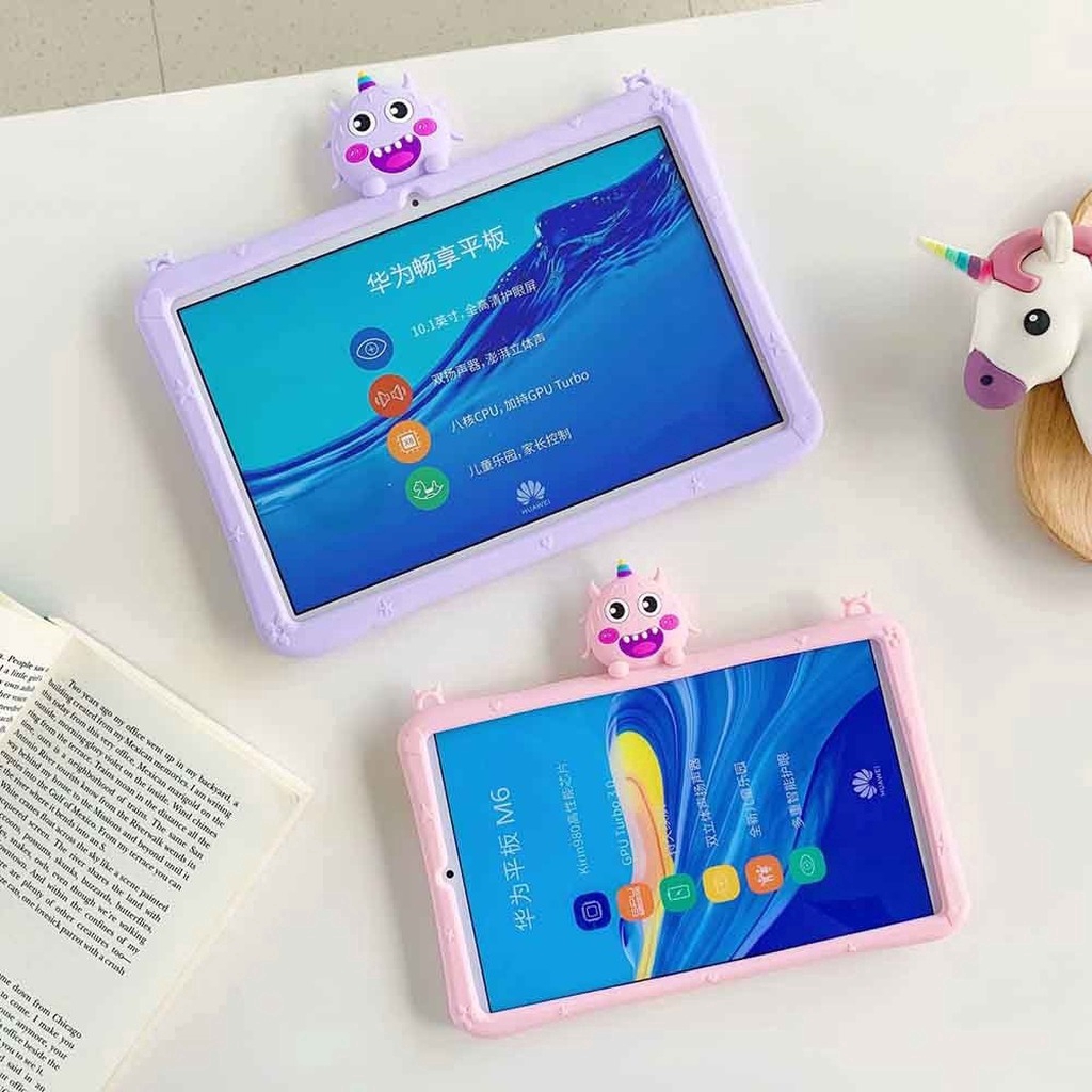 Only For Samsung Galaxy Tab A 8.0 inch 2019 SM-T290 SM-T295 SM-T297 T290 T295 T297 Tablet Monster Case Soft Silicone Shockproof Cover with Strap