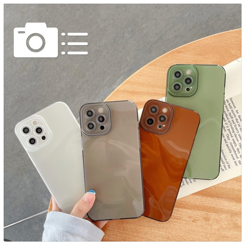 Ốp điện thoại silicon mềm nhiều màu sắc tùy chọn bảo vệ ống kính cho compatible for iphone 13 Pro Max 13 Mini 12 Pro Max XS Max