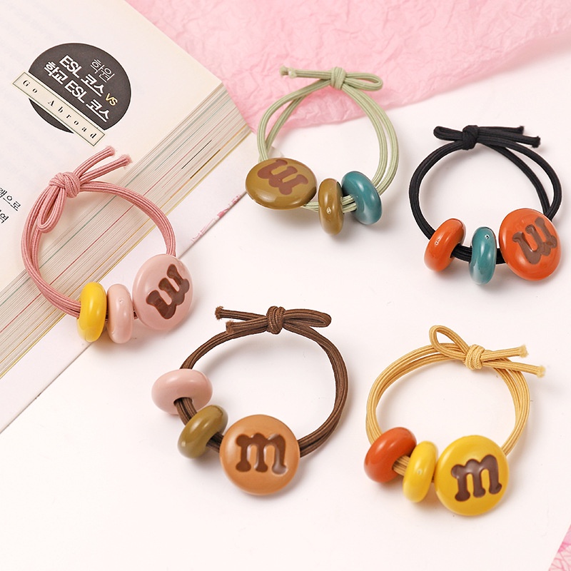 Dây cột tóc chữ M hình tròn thời trang phong cách hàn quốc giá rẻ CT09