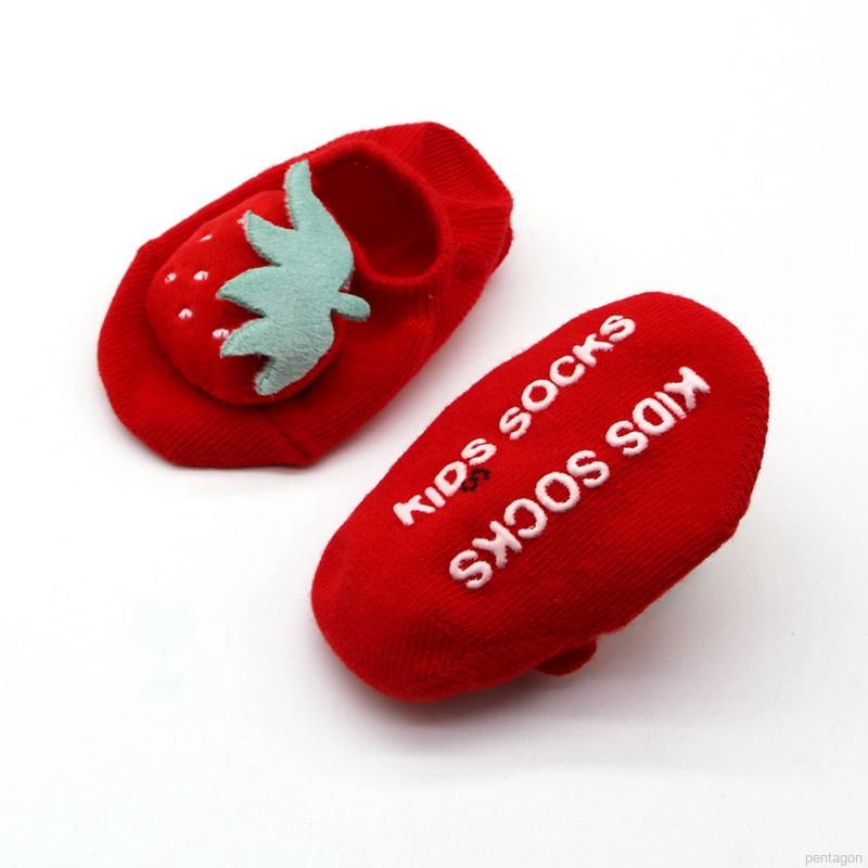 Vớ cotton em bé chống trượt thiết kế trái cây hoạt hình dễ thương