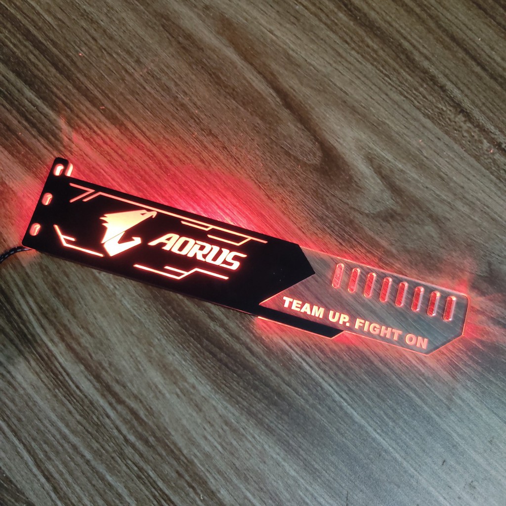 Giá Đỡ VGA Họa Tiết Hình Aorus Led RGB Đồng Bộ Hub Coolmoon Hub Sync Mainboard