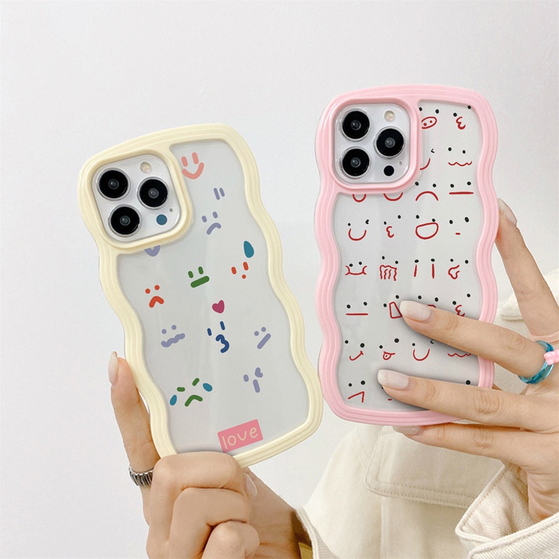 SUNTAIHO Ốp lưng iphone Ốp điện thoại mềm trong suốt họa tiết biểu cảm thích hợp cho iPhone 11 Pro 13 12 Pro Max X XS Max XR 7 8 Plus