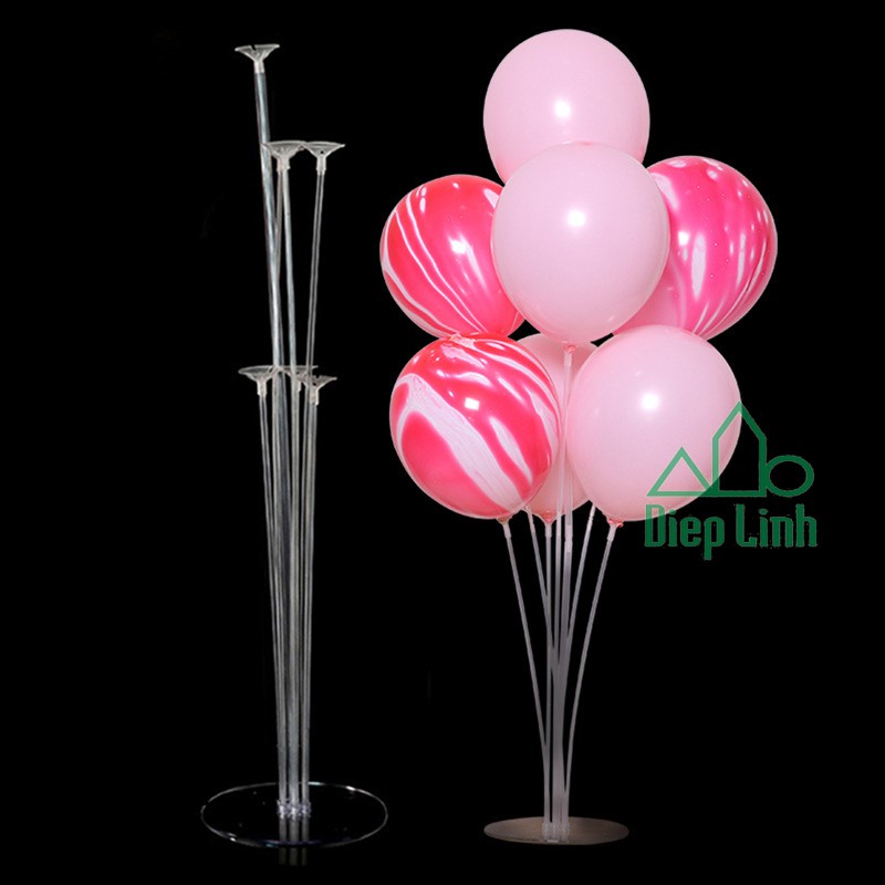 Trụ Bóng Giả Bóng Bay 11 Nhánh Cao 120cm, Trụ Mica Trang Trí Sinh nhật, Thôi Nôi,Đầy Tháng,Trang Trí Phòng Cưới
