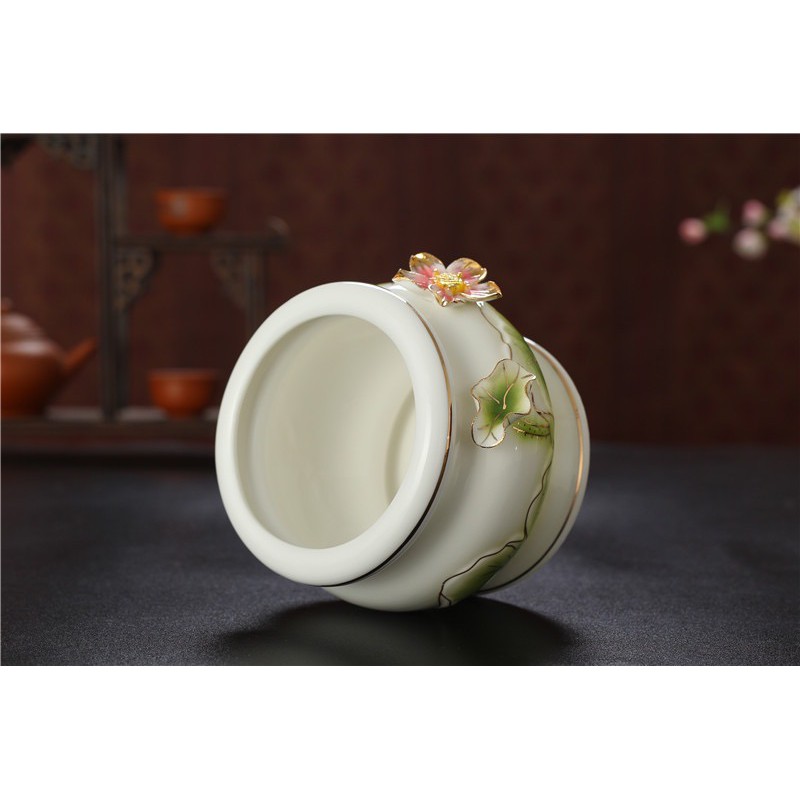 [ĐỒ THỜ CÚNG]LƯ HƯƠNG BẠCH NGỌC SEN XANH