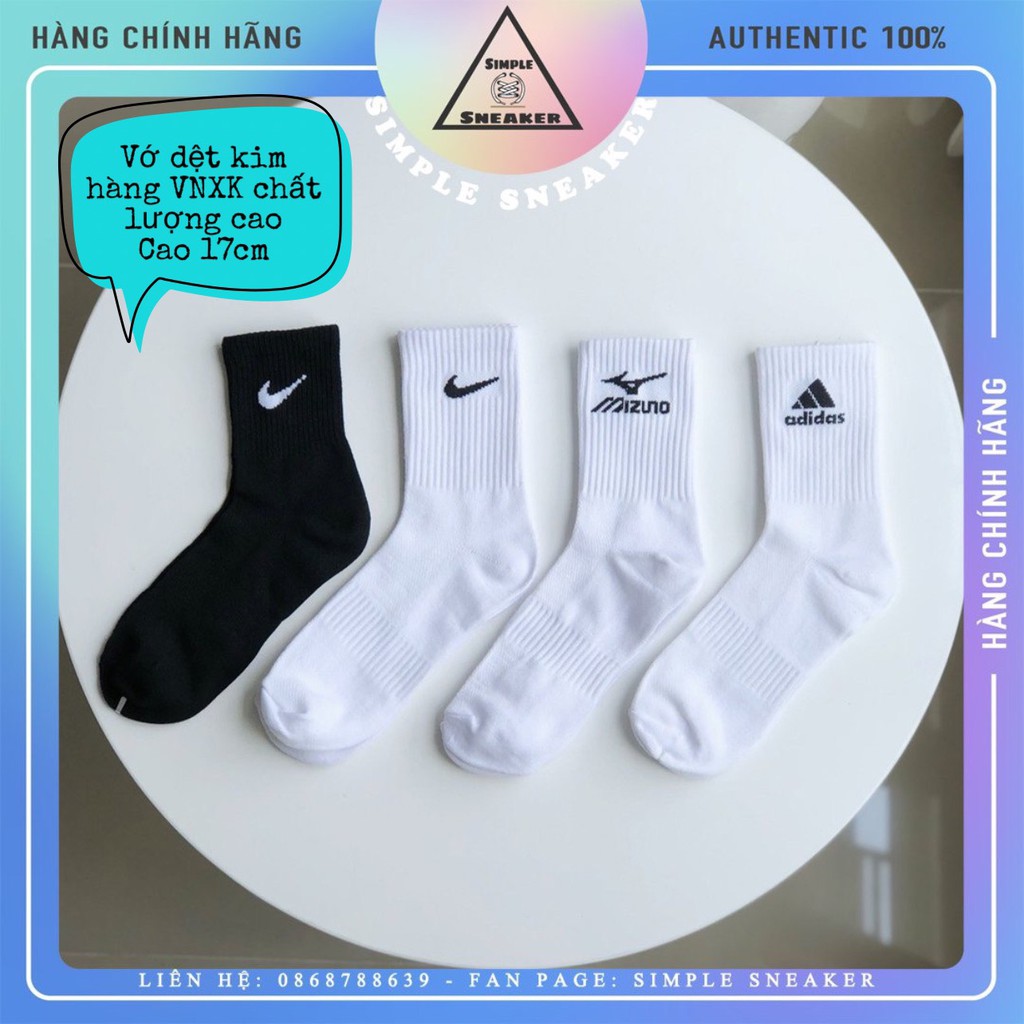 Tất Cổ Cao FREESHIP Vớ Nam Nữ Adidas, Nike, Mizuno Hàng VNXK Dệt Kim Chống Hôi Chân