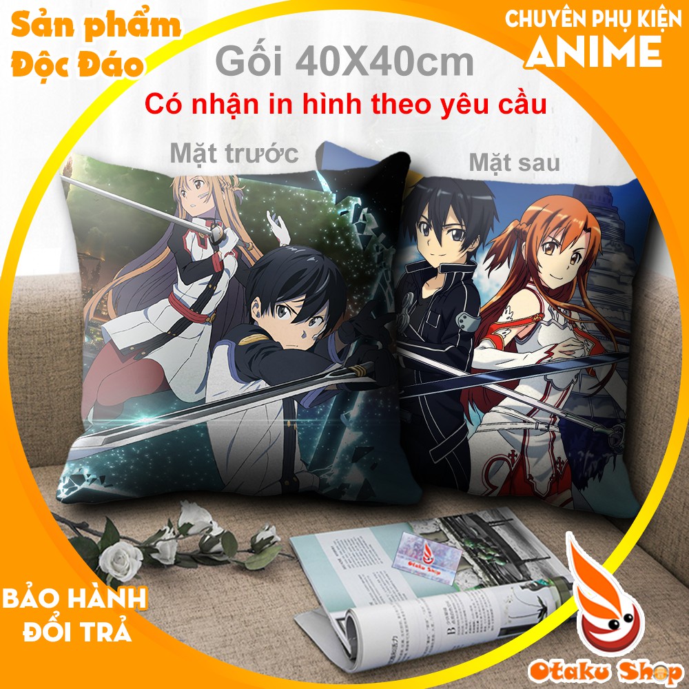 Áo gối, bao gối, gối tựa lưng, gối sofa 40x40 Anime Sword Art Online - SAO - Otaku Shop