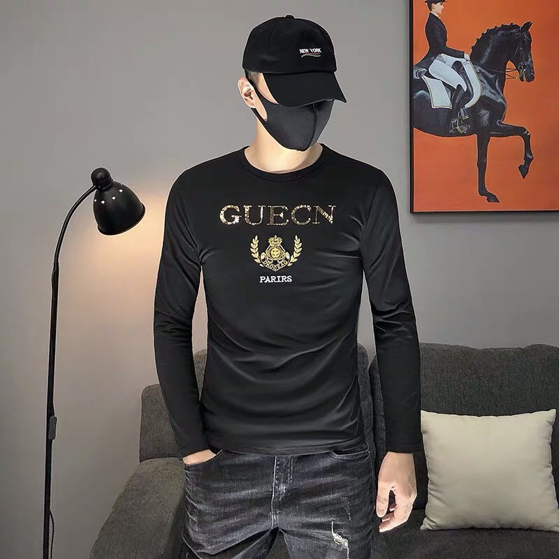 Áo Thun nam dài tay màu đen chất cotton thoáng mát phong cách hàn quốc MURADFASHION AT01