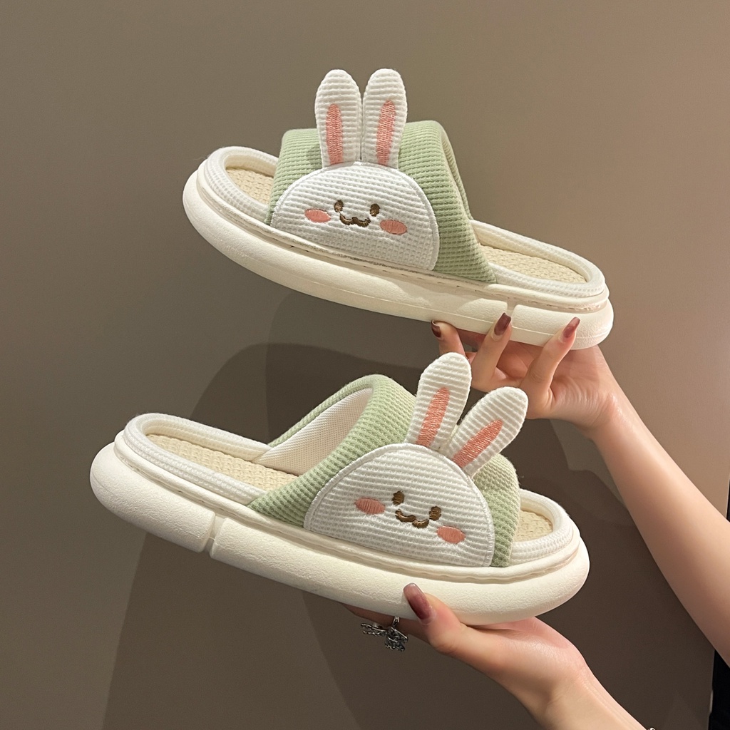 💘 Dép Đi Trong Nhà Bằng cotton linen Chống Trượt Họa Tiết Hoạt Hình Dễ Thương  💘 thoáng khí  thiết kế mới