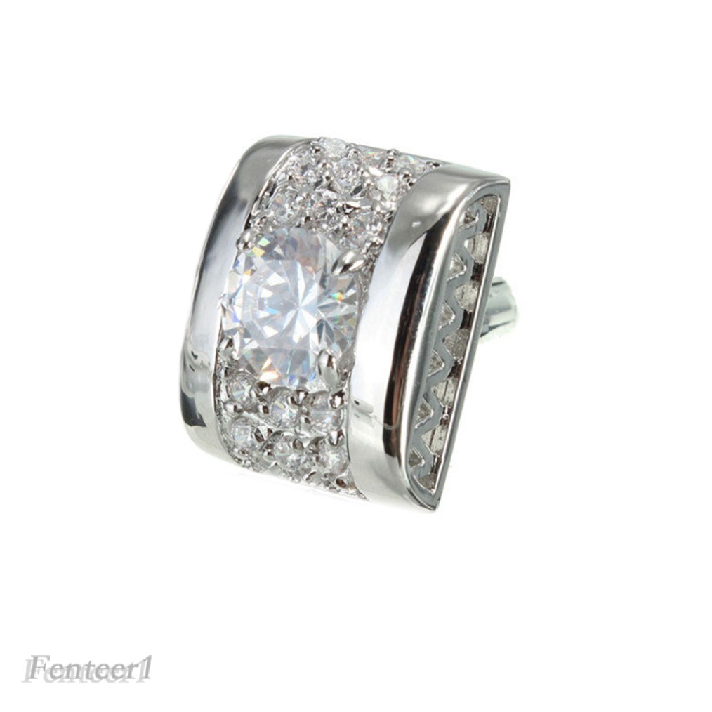 [Fenteer1] Khuy Măng Sét Áo Sơ Mi Đám Cưới Hình Chữ Nhật Pha Lê Bằng Đồng Thau Độc