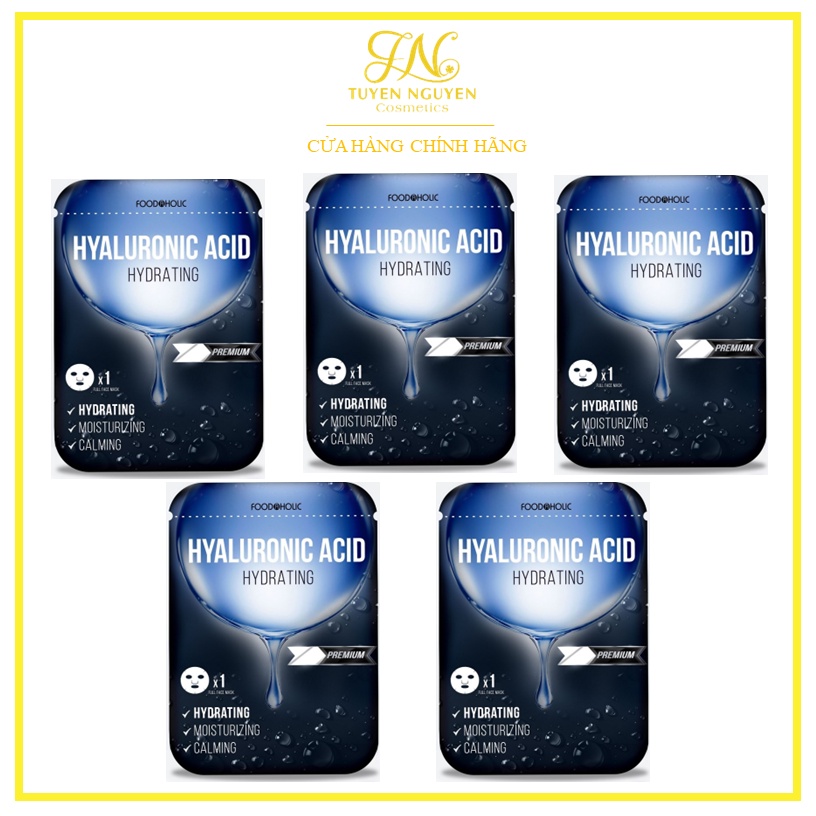 Combo 5 miếng Mặt nạ giúp cấp ẩm đa tầng Foodaholic Hyaluronic Acid Hydrating Mask 23ml x 5 mới