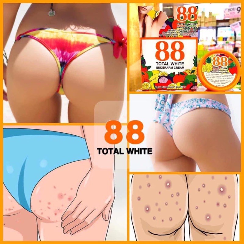 Kem Thâm Nách 88 Total White Underarm Cream Thái Lan (35g) Giảm Thâm, Trắng Mịn, Đều Màu, Khử Mùi Hôi Chính Hãng