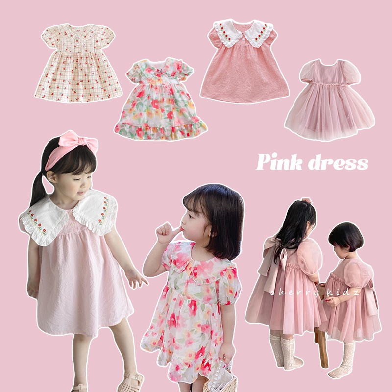 Đầm Công Chúa Tay Ngắn In Hoa Cho Bé Gái