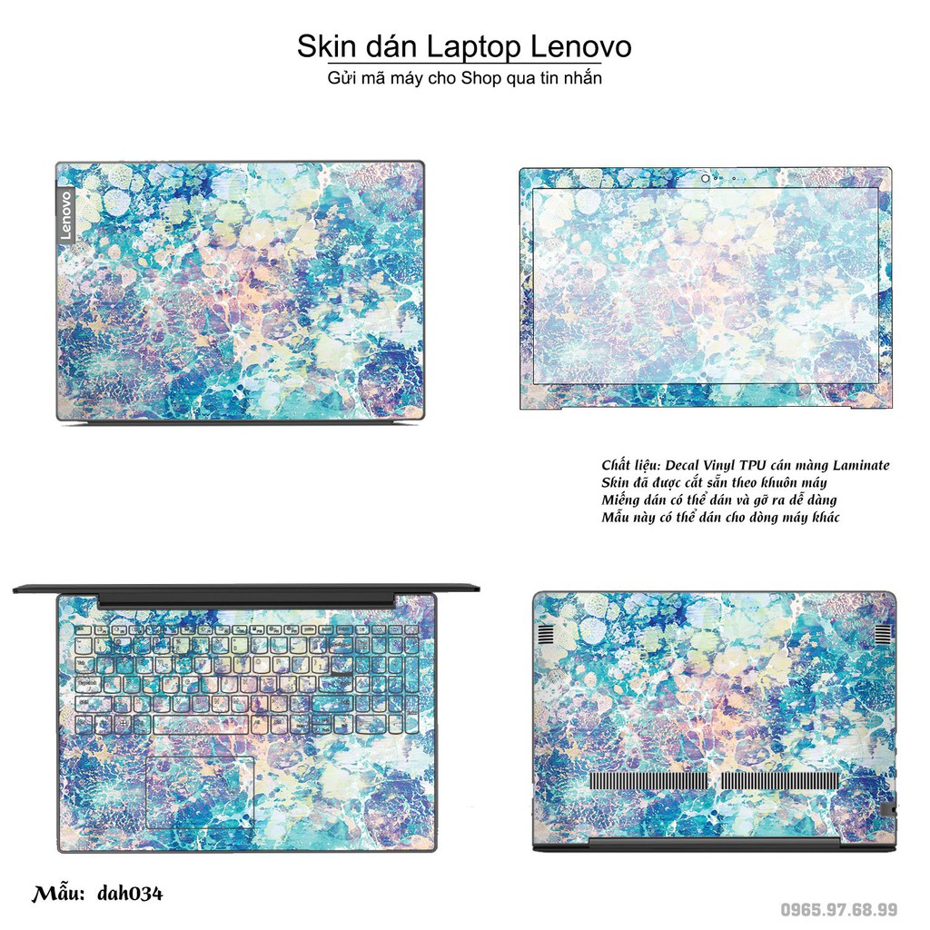 Skin dán Laptop Lenovo in hình vân đá (inbox mã máy cho Shop)