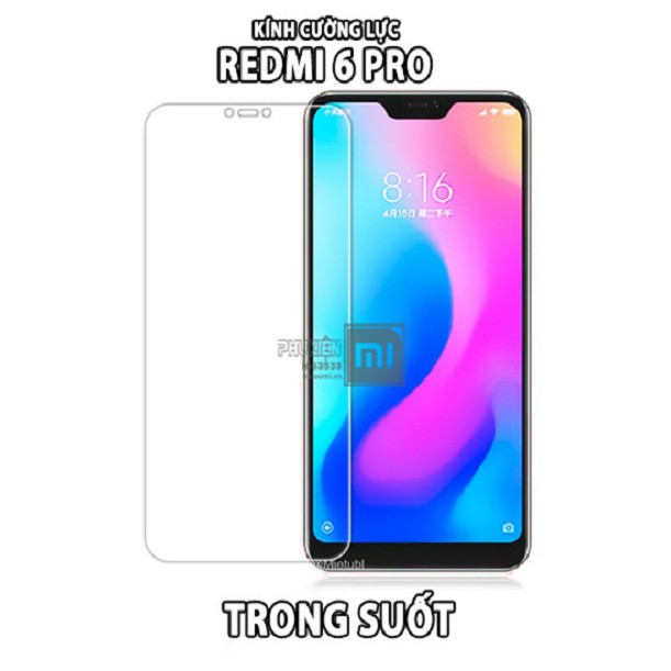 Kính Cường Lực Xiaomi Redmi 6 Pro / Mi A2 Lite Trong Suốt 9H