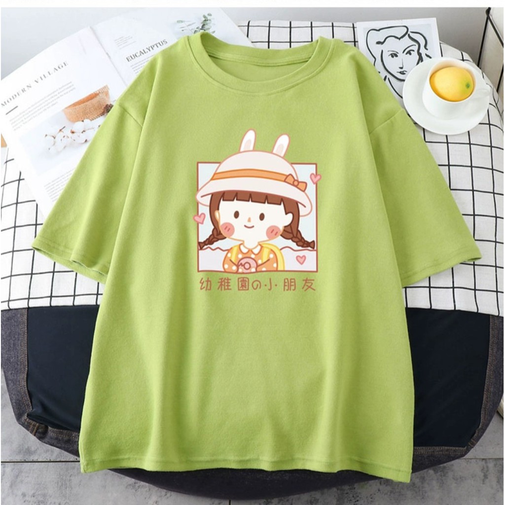 Áo thun cô gái nông thôn , phom rộng , chất cotton 45 cute 55k