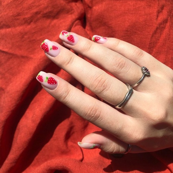 Sticker 3D Dâu Tây | Hình Dán Móng Tay Đáng Yêu DD-604