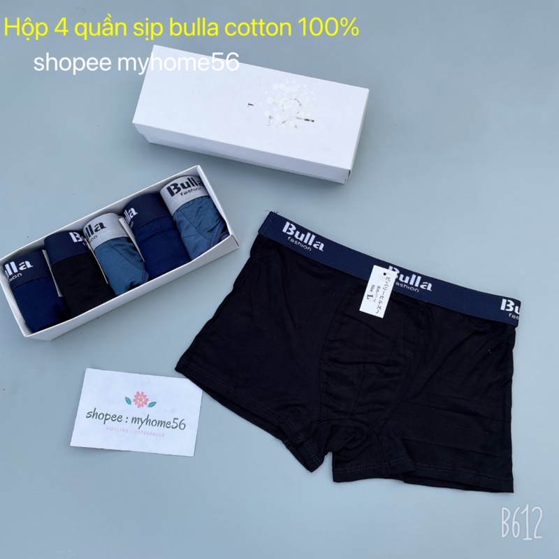 Hộp 4 quần lót nam - quần sịp đùi cao cấp Bulla siêu chất