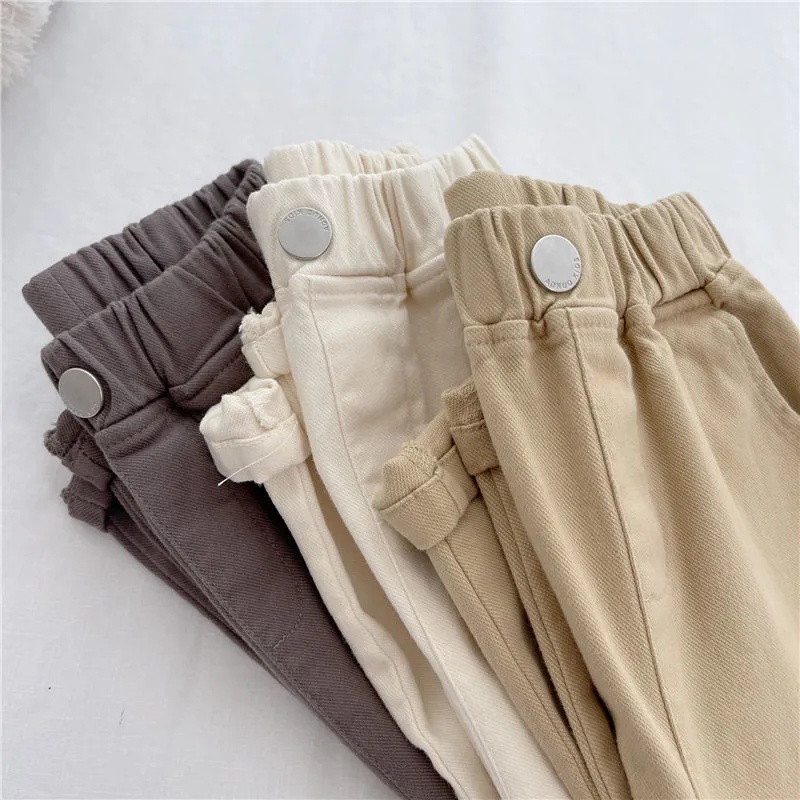 1-11 Tuổi Quần Kaki Dài Kiểu Dáng Thoải Mái Cho Bé Trai