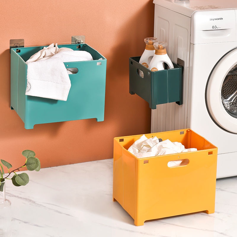 Giỏ Đựng Quần Áo Bẩn Gắn Tường Có Thể Gấp Gọn Tiện Dụng Cho Nhà Tắm/ Nhà Vệ Sinh