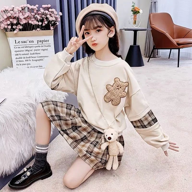 Đầm dài tay bé gái 10 tuổi   ☑️ váy thu đông bé gái 11 tuổi ☑️ set váy bé gái size đại 25kg 30kg 35kg 40kg