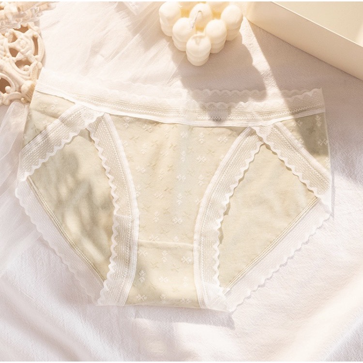 Set 4 quần hoa nhí nữ tính viền ren gợi cảm chất liệu cotton thấm hút mồ hôi Missie Q02