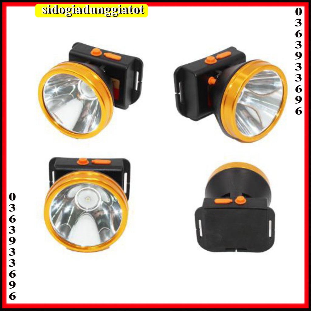 Đèn pin siêu sáng đôi đầu A5_ 50W kèm sạc và dây đeo - SĐGDGT