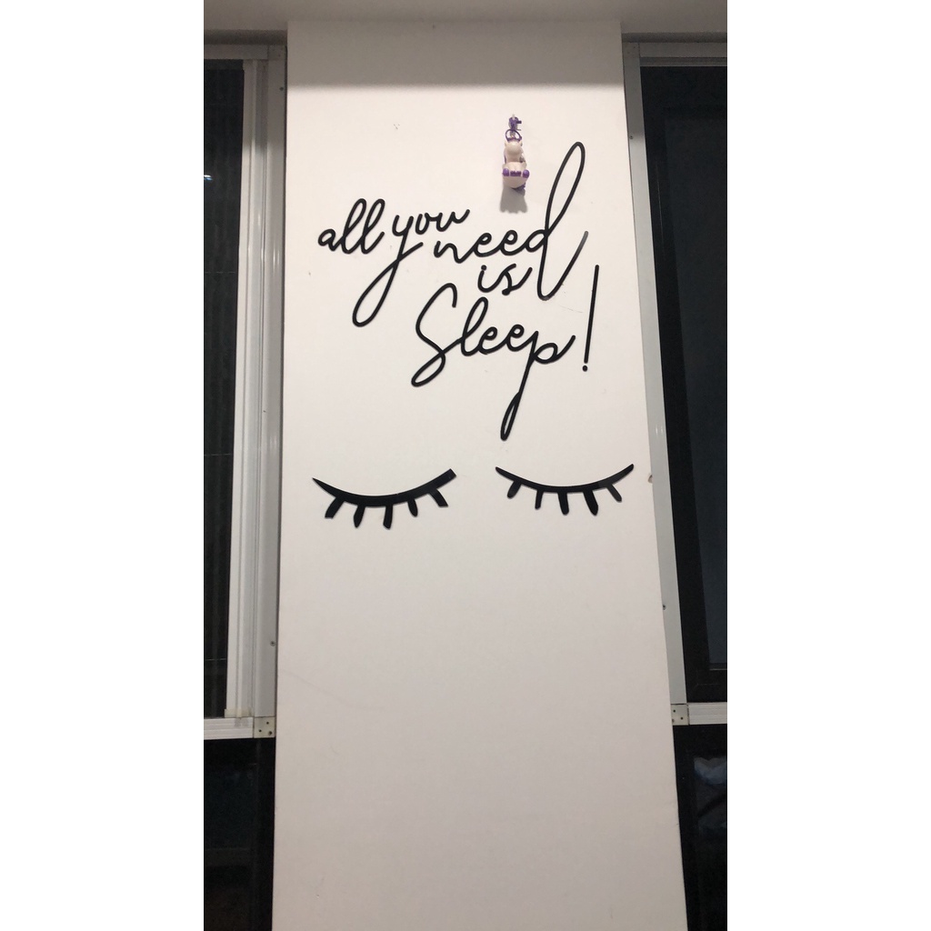 Tranh dán tường mica 3d decor khổ lớn đôi mắt ngủ Nhiều Size - EPeBen