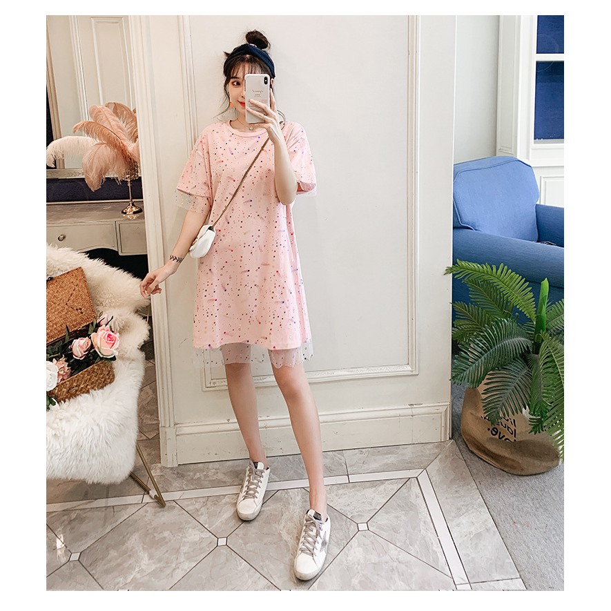 SALE SỐC Váy Bầu Đầm Bầu Xinh Thun Hình Cao Cấp A1812
