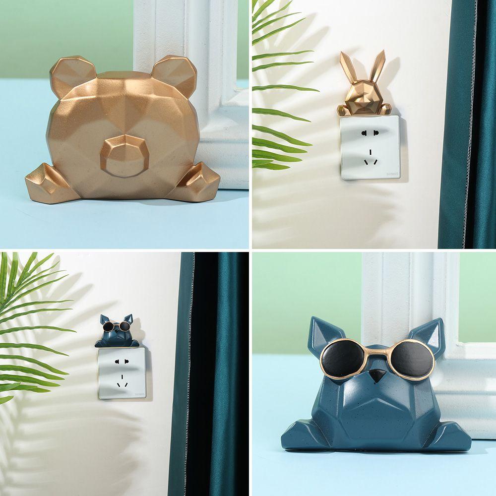 ZAIJIE24 Miếng Dán Trang Trí Công Tắc Điện Bằng Nhựa Resin Họa Tiết Hoạt Hình Phong Cách Bắc Âu Hiện Đại