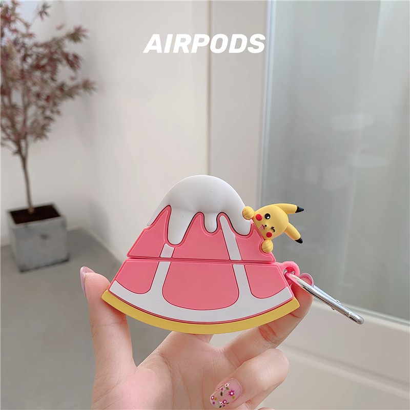 Airpods case cute pikachu grapefruit airpods gen 2 protective cover anti-drop