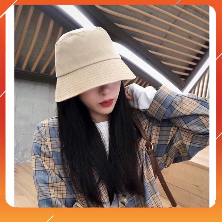 Nón bucket vành cụp trơn nhiều màu phong cách Ulzzang Unisex AN 444