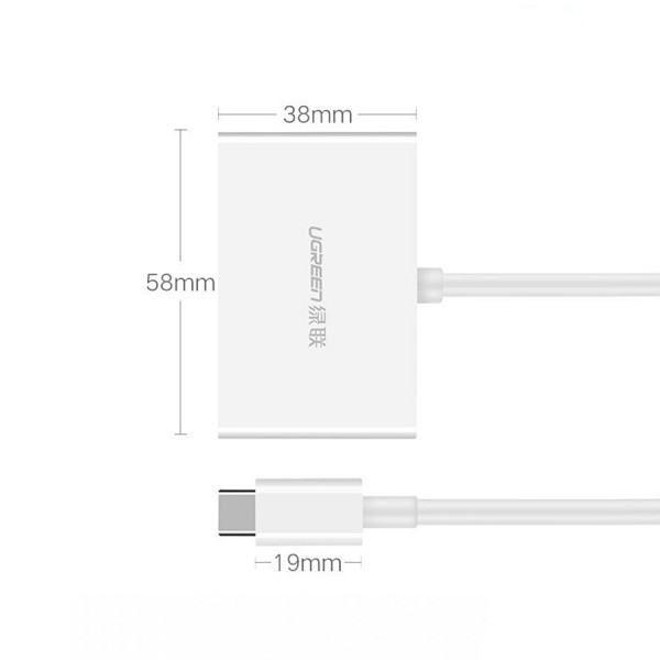 UGREEN 30843 - Cáp Chuyển USB Type C to HDMI và VGA Cao Cấp - HÀNG Chính Hãng