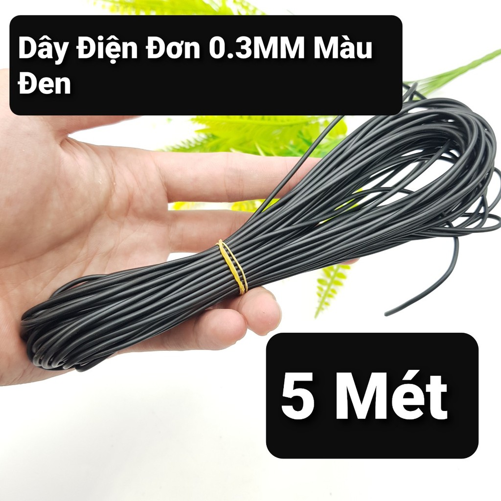 Cuộn Lẻ 5 Mét Dây Điện Đơn 0.3MM Lõi Đồng Các Mâu❤️Dây Điện 0.3MM Kết Nối Thiết Bị Nhiều Mầu