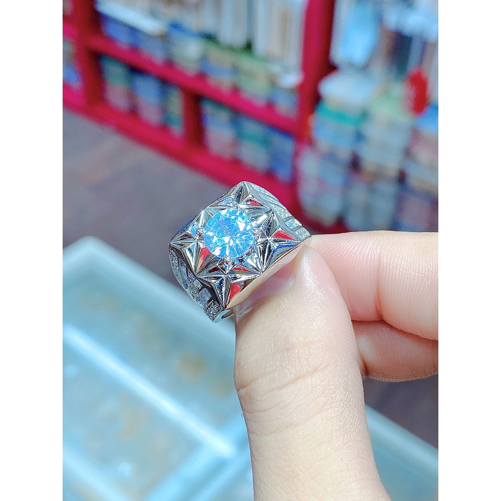 Nhẫn Nam Phong Thủy Đính Đá Trắng - N380TCK-155  (giá tốt nhất)