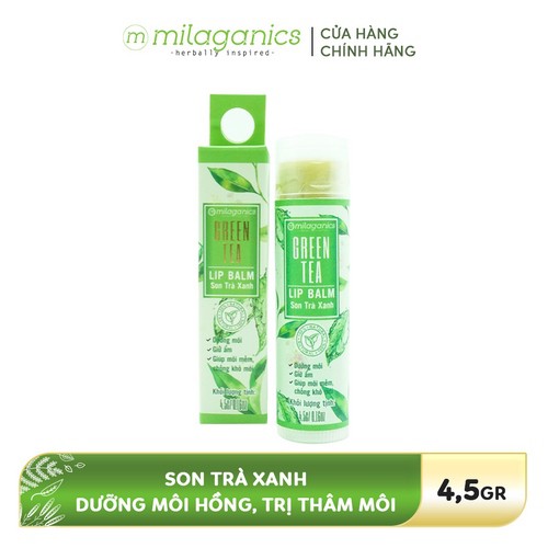 Combo 3 Son dưỡng môi, giảm thâm, hồng môi MILAGANICS (Son Trà Xanh 4.5g + Son Gấc 4.5g + Son Dừa 4.5g)