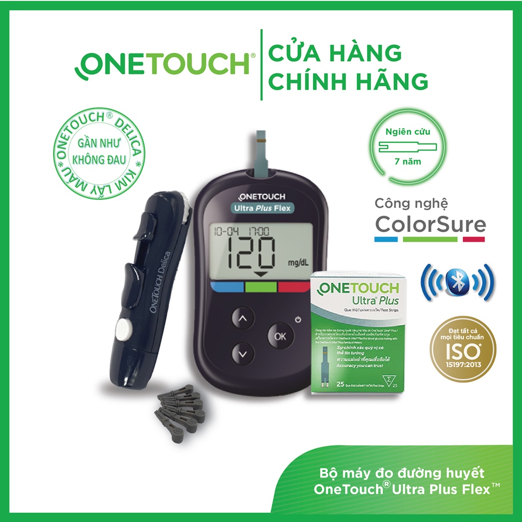 [BẢO HÀNH CHÍNH HÃNG VĨNH VIỄN] Bộ máy đo đường huyết OneTouch Ultra Plus Flex