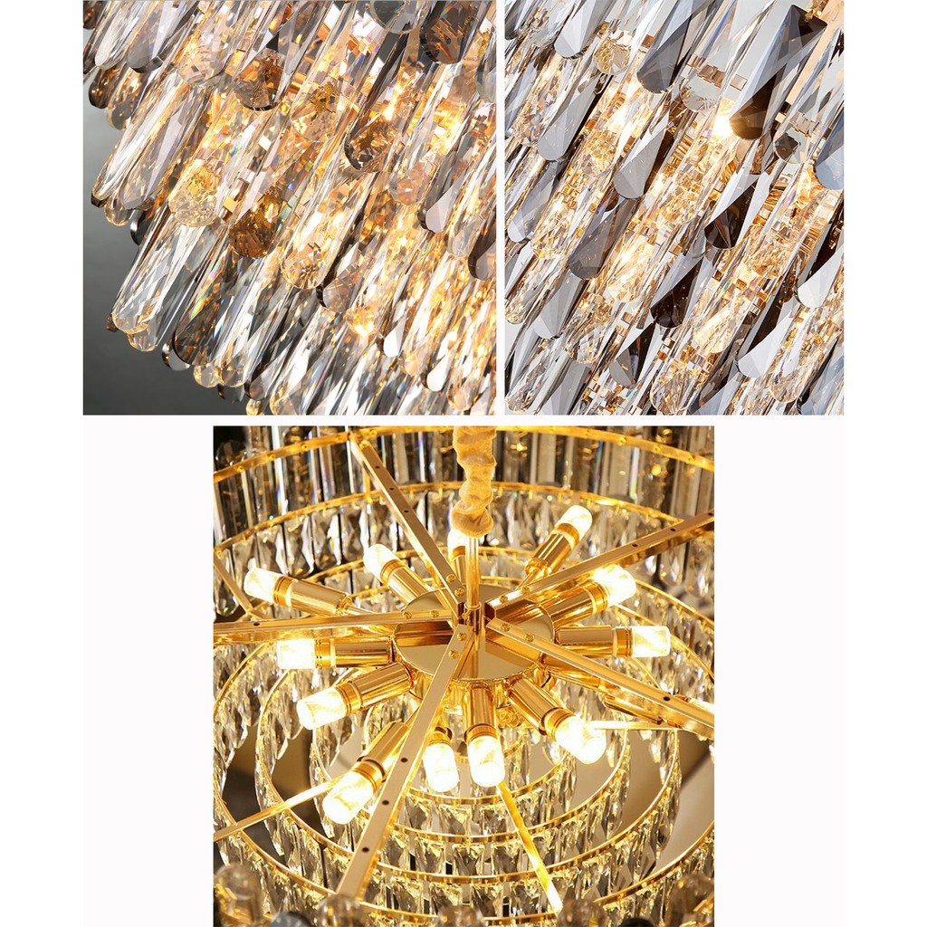 Đèn chùm MONSKY AVISCO pha lê hiện đại trang trí nội thất cao cấp, sang trọng - kèm bóng LED chuyên dụng.