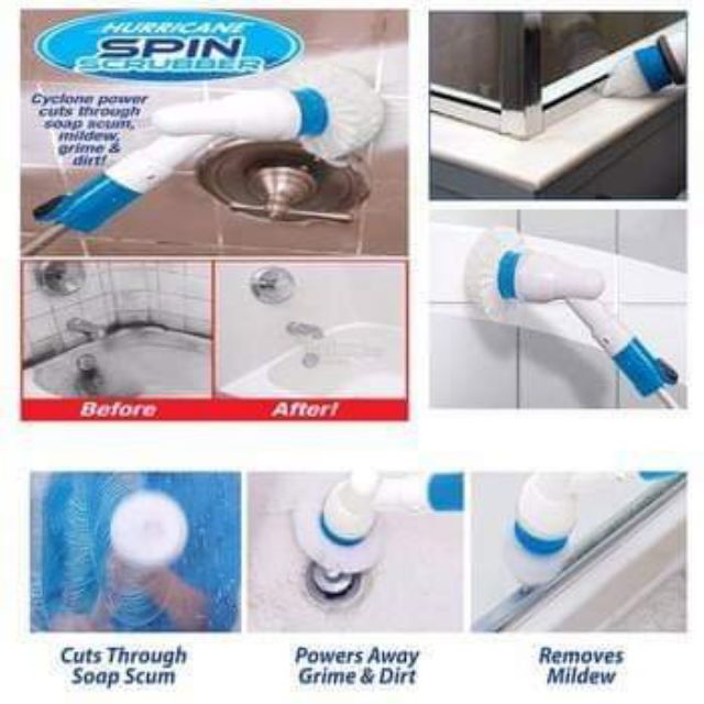 Chổi cọ rửa bằng điện spin 3in1