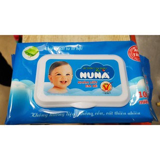 Combo 5 gói Khăn giấy ướt Nuna 100 tờ không mùi