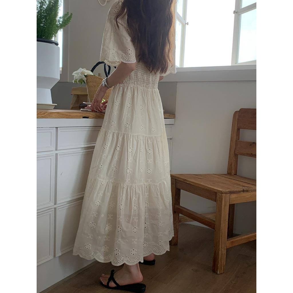 Đầm Dài Cổ Vuông Thời Trang Pháp Quý Phái 63009